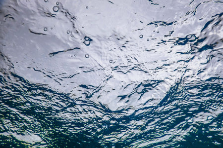 Underwater View of the Water Surface. Underwater Background