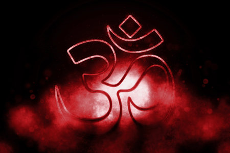 Om, Aum symbol, Ultimate reality,Â Blue symbolの写真素材