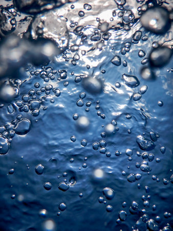 Air Bubbles, Underwater Bubbles Abstract Underwater Backgroundの写真素材