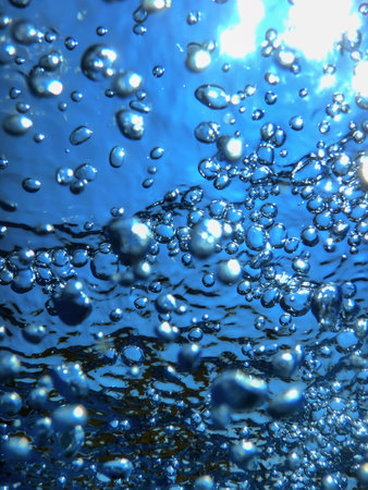 Air Bubbles, Underwater Bubbles Abstract Underwater Background