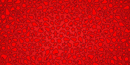 Red and Black Christmas background, Christmas icons elements bannerの写真素材