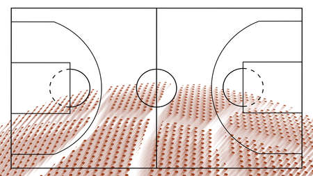 Basketball court background, Basketball Ball, White backgroundの写真素材