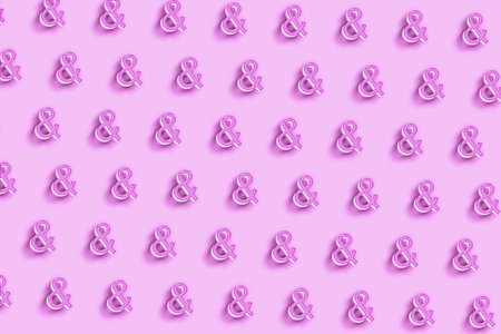 Ampersand Symbol, Ampersand icon, and Pink minimal background