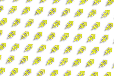 Sagittarius zodiac sign, Horoscope Astrology background, Sagittarius minimal background, White minimal backgroundの写真素材