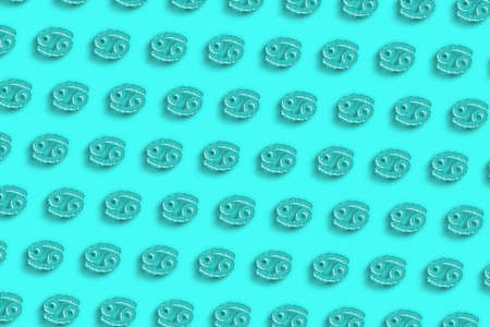 Cancer zodiac sign, Horoscope Astrology background, Cancer minimal background, Turquoise blue minimal backgroundの写真素材