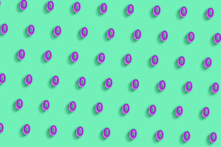 Omicron sign. Omicron letter, Greek Alphabet Symbol, green minimal backgroundの写真素材