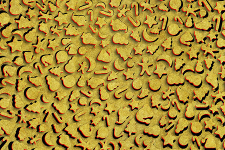 Gold Christmas Cookies Background, Holiday greeting card