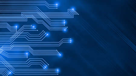 High tech technology, Blue futuristic networking technologyの写真素材