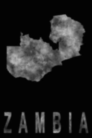 Map of Zambia made of smoke, Air pollution, ecologyの写真素材