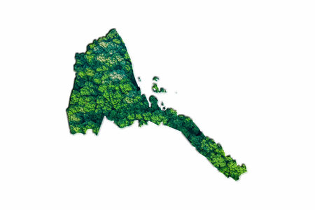 Green Forest Map of Eritrea, on white background