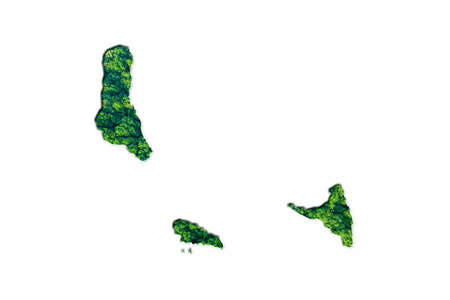 Green Forest Map of Comoros, on white backgroundの写真素材