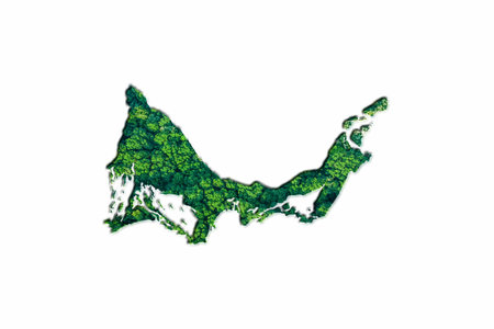 Green Forest Map of Turks and Caicos Islands, on white background