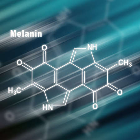 Melanin molecule, Structural chemical formula futuristic backgroundの写真素材