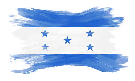 Honduras flag brush stroke, national flag on white backgroundの写真素材