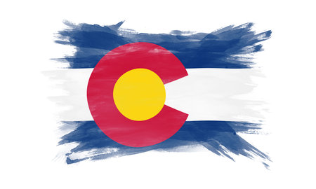 Colorado state flag brush stroke, Colorado flag backgroundの写真素材