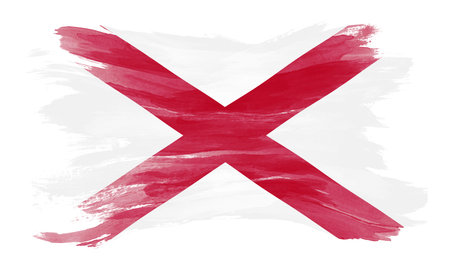 Alabama state flag brush stroke, Alabama flag background