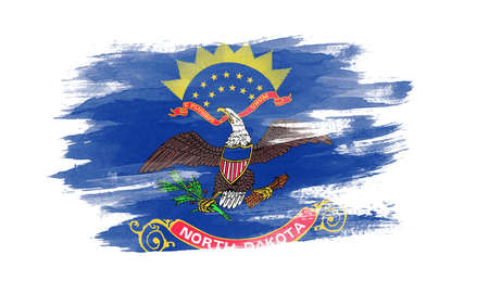 North Dakota state flag brush stroke, North Dakota flag backgroundの写真素材