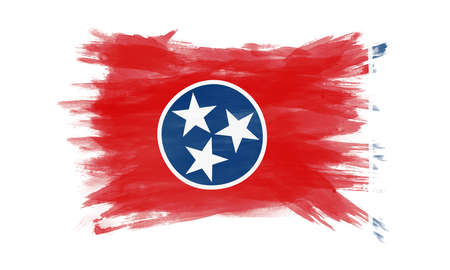 Tennessee state flag brush stroke, Tennessee flag backgroundの写真素材