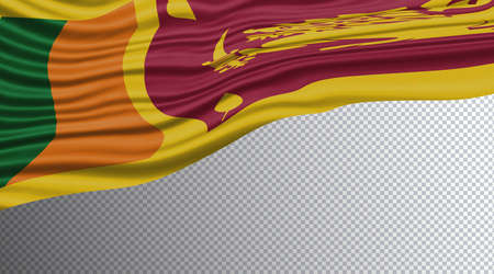 Sri Lanka Wavy Flag, national flagの写真素材