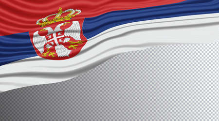 Serbia Wavy Flag, national flagの写真素材