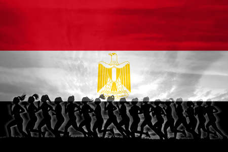 Egypt women struggle for rights, concept of women, independence, equality, women strength conceptの写真素材