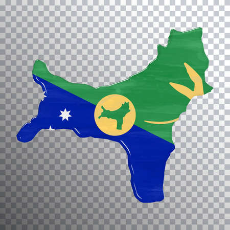 Christmas Island flag and map, transparent background, Clipping pathの写真素材