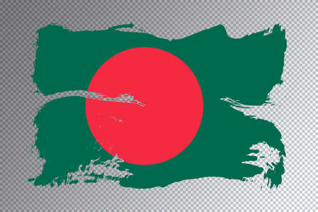 Bangladesh flag brush stroke, national flag on transparent backgroundの写真素材