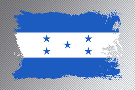Honduras flag brush stroke, national flag on transparent backgroundの写真素材