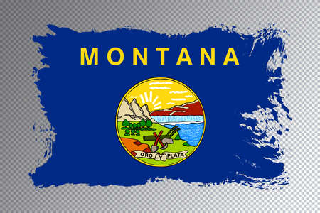 Montana state flag, Montana flag transparent backgroundの写真素材