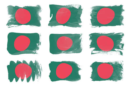 Bangladesh flag brush stroke, national flag on white backgroundの写真素材