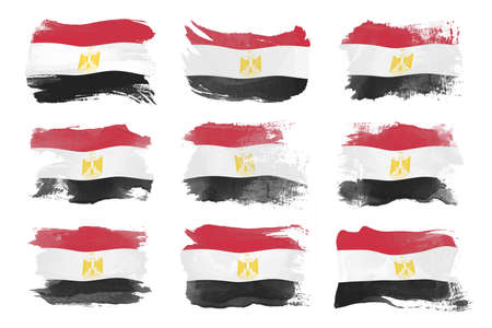 Egypt flag brush stroke, national flag on white backgroundの写真素材