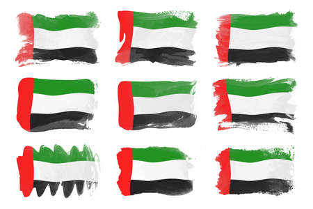 United Arab Emirates flag brush stroke, national flag on white backgroundの写真素材