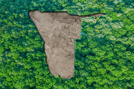 Sustainable habitat Map of Namibia, Environment conceptの写真素材