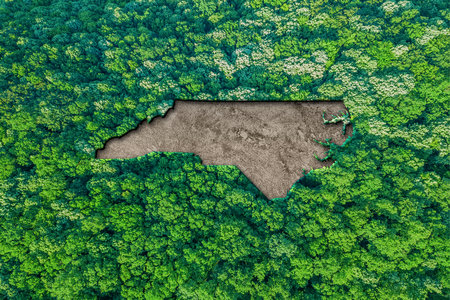 Sustainable habitat Map of North Carolina, Environment conceptの写真素材