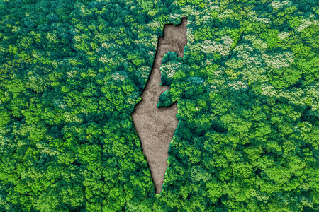 Sustainable habitat Map of Israel, Environment conceptの写真素材