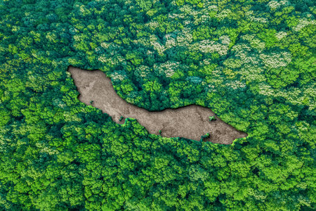 Sustainable habitat Map of Curacao, Environment concept