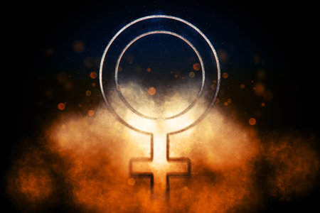 Female symbol, Women Sign,Â Gender symbol, Blue Symbolの写真素材