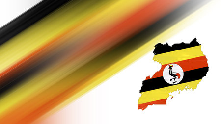 Map of Uganda, flag map, National colors backgroundの写真素材