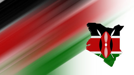 Map of Kenya, flag map, National colors backgroundの写真素材