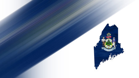 Map of Maine, flag map, National colors backgroundの写真素材