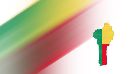 Map of Benin, flag map, National colors backgroundの写真素材