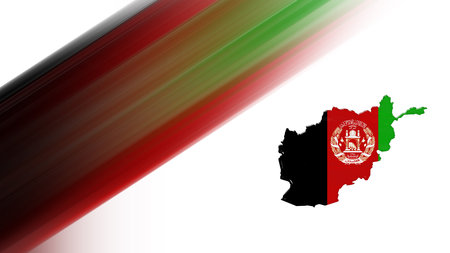 Map of Afghanistan, flag map, National colors backgroundの写真素材