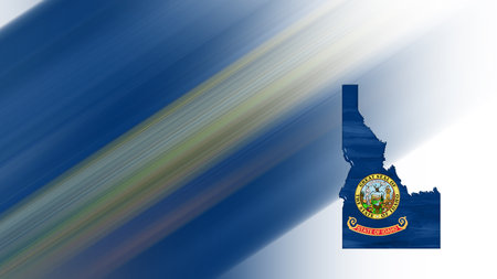 Map of Idaho, flag map, National colors backgroundの写真素材
