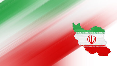 Map of Iran, flag map, National colors backgroundの写真素材