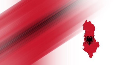 Map of Albania, flag map, National colors backgroundの写真素材