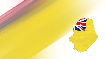 Map of Niue, flag map, National colors backgroundの写真素材
