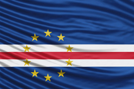 Cape Verde Flag Wave Close Up, national flag backgroundの写真素材