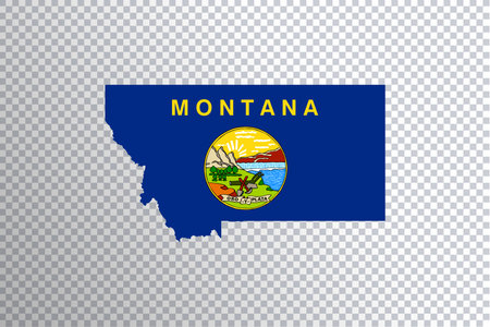 Montana flag on map, transparent backgroundの写真素材