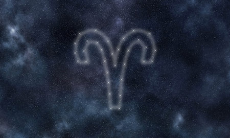 Aries zodiac sign, night sky, Aries symbol