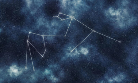 Aquarius Star Constellation, Night Sky, Constellation Lines Water Bearer, Water Carrierの写真素材